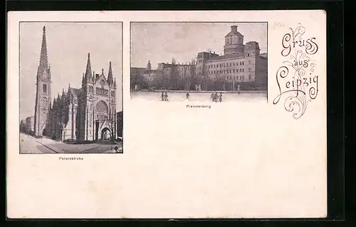 AK Leipzig, Peterskirche und Pleissenburg