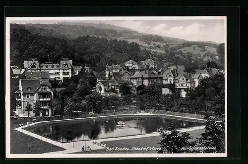 AK Bad Sooden-Allendorf /Werra, Ortsansicht mit Teich