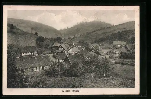 AK Wieda /Harz, Teilansicht aus der Vogelschau