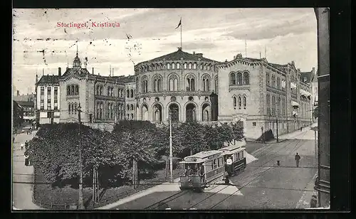 AK Kristiania, Stortinget, Strassenbahn
