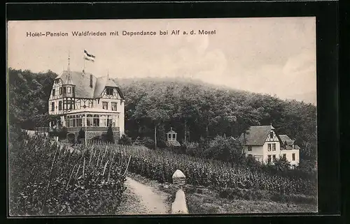 AK Alf /Mosel, Hotel-Pension Waldfrieden mit Dependance