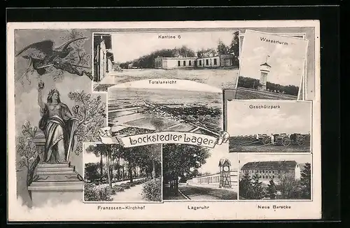 AK Lockstedter Lager, Franzosen-Kirchhof, Totalansicht, Wasserturm