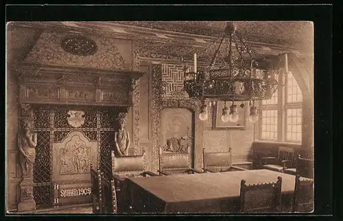 AK Krempe /Holst., Sitzungszimmer des Rathauses