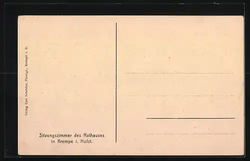 AK Krempe /Holst., Sitzungszimmer des Rathauses