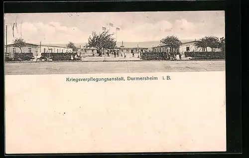 AK Durmersheim i. B., Kriegsverpflegungsanstalt, Strassenansicht