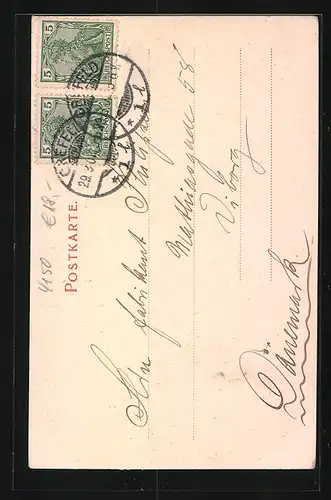 AK Krefeld, Rheinstrasse mit Dyonisiuskirche