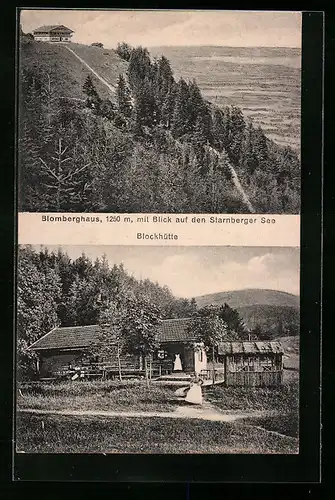 AK Starnberg, Blomberghaus mit Blick auf den Starnberger See