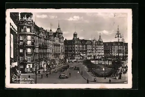 AK Frankfurt a. Main, Strassenpartie am Hindenburgplatz