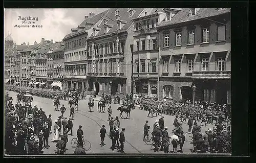 AK Augsburg, March auf der mittleren Maximilianstrasse