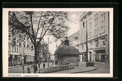 AK Pforzheim, Partie am Leopoldsplatz