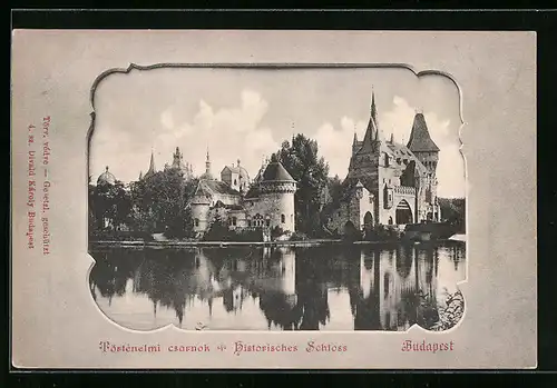AK Budapest, am Ufer mit Blick auf das Historische Schloss