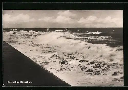 AK Rauschen, Blick auf die tosende Ostsee