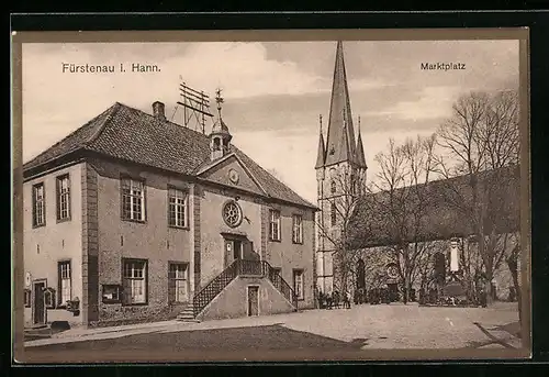 AK Fürstenau i. Hann., die Kirche am Marktplatz