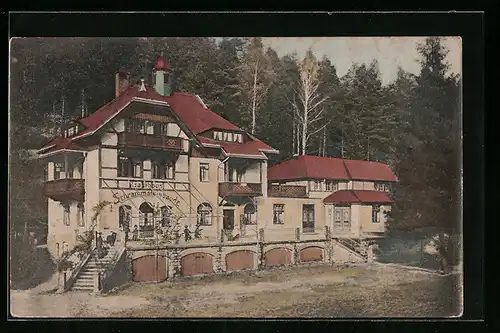 AK Schandau i. Sächs. Schweiz, vor der Schrammsteinbaude