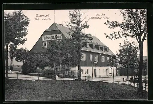 AK Zinnwald im Sächs. Erzgeb., am Gasthof Sächsischer Reiter