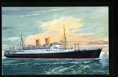 Künstler-AK Norddeutscher Lloyd Bremen, das Passagierschiff M.S. Berlin auf Hoher See