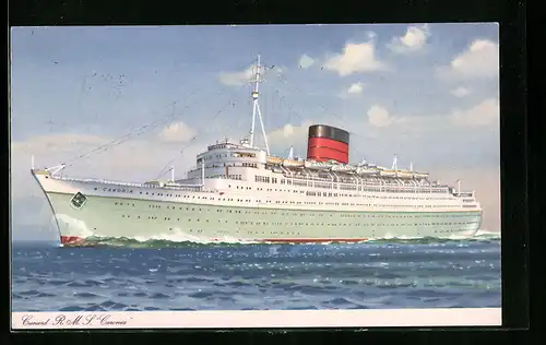Künstler-AK Cunard White Star Line, das Passagierschiff R.M.S. Caronia auf Hoher See