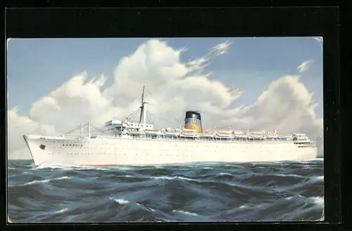 Künstler-AK Q.S.S. Arkadia, das Passagierschiff auf Hoher See