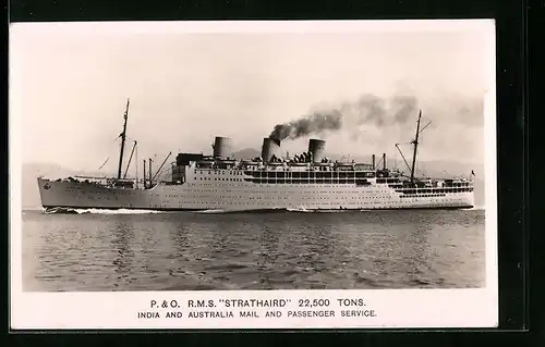 AK P.& O. R.M.S. Strathaird, Passagierschiff der India and Australia Mail and Passenger Service