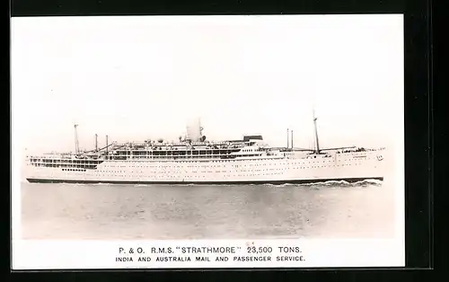 AK P.& O. R.M.S. Strathmore, das Passagierschiff des India and Australia Mail and Passenger Service