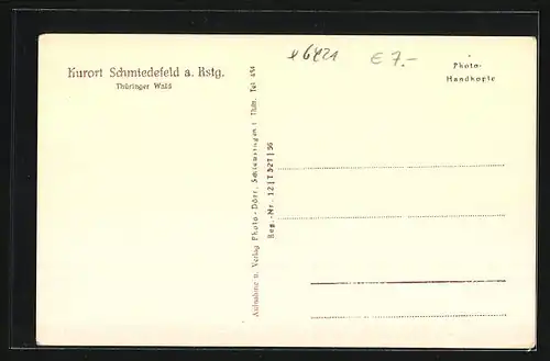 AK Schmiedefeld a. Rstg. i. Thür. Wald, Blick über die Dächer der Ortschaft