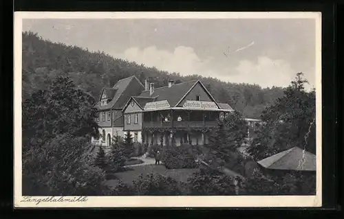 AK Bürgel i. Thür., am Erholungsheim Langethalsmühle, in den Parkanlagen