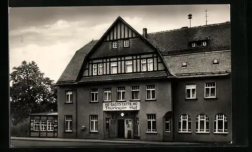 AK Weissenborn bei Eisenberg i. Thür., die HO-Gaststätte und das FDGB-Vertragsheim Thüringer Hof, Vorderansicht