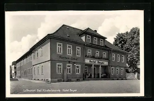 AK Bad Klosterlausnitz, vor dem Hotel Beyer