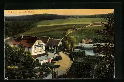 AK Klosterlausnitz, Blick auf den Gasthof Naupolds Mühle