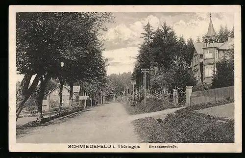 AK Schmiedefeld i. Thüringen, Villen in der Ilmenaustrasse