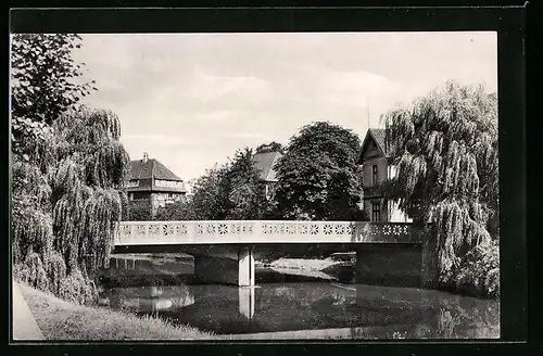 AK Bünde i. Westf., Partie an der Elsebrücke