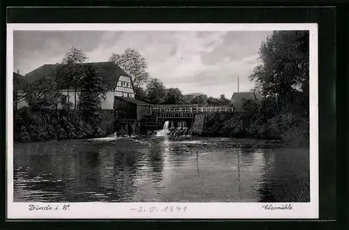 AK Bünde i. W., Wasserlauf an der Elsenmühle