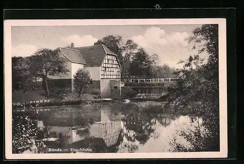 AK Bünde i. W., Wasserlauf an der Elsemühle