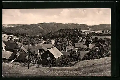 AK Volkmannsdorf b. Saalfeld, Talblick mit der Ortschaft