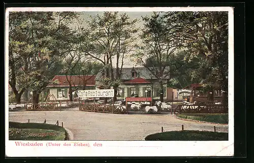 AK Wiesbaden, Cafe-Restaurant Emil Ritter Unter den Eichen