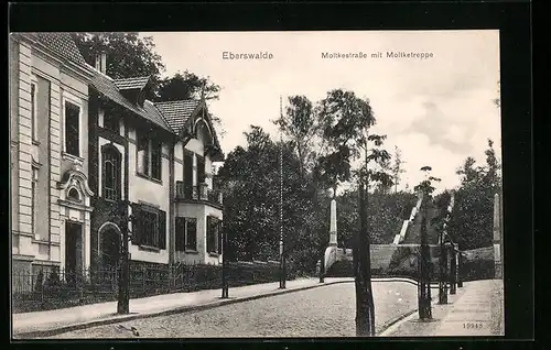 AK Eberswalde, Moltkestrasse mit Moltketreppe