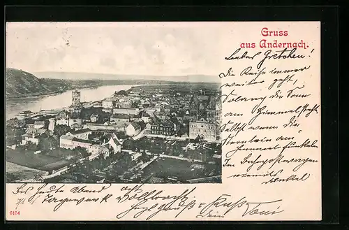 AK Andernach, Ortsansicht aus der Vogelschau