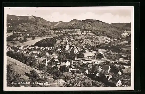 AK Ottenhöfen i. Schwarzwald, Teilansicht aus der Vogelschau