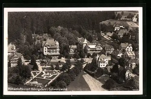 AK Königsfeld /Schwarzwald, Höhenluftkurort vom Flugzeug aus