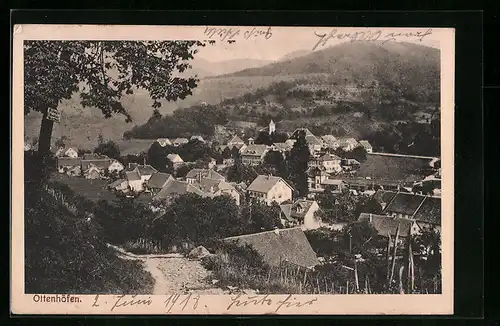 AK Ottenhöfen, Ortsansicht aus der Vogelschau