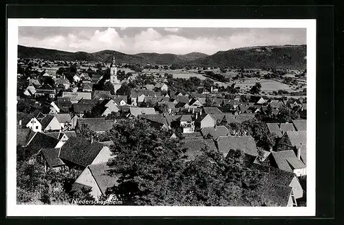 AK Niederschopfheim, Ortsansicht mit Kirche