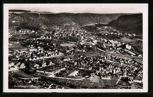 AK Geislingen /Steige, Gesamtansicht aus der Vogelschau