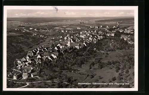 AK Dornstetten /Schwarzwald, Ortsansicht vom Flugzeug aus