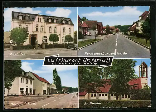 AK Unterlüss /Lüneburger Heide, Kurhotel, Hermannsburgerstrasse