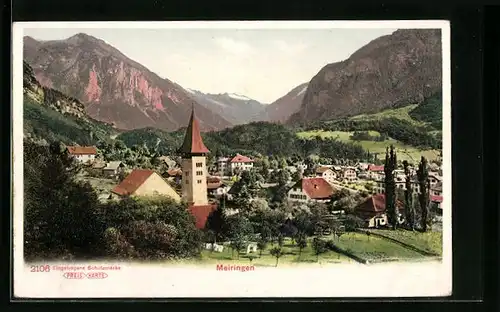 AK Meiringen, Teilansicht mit Kirche