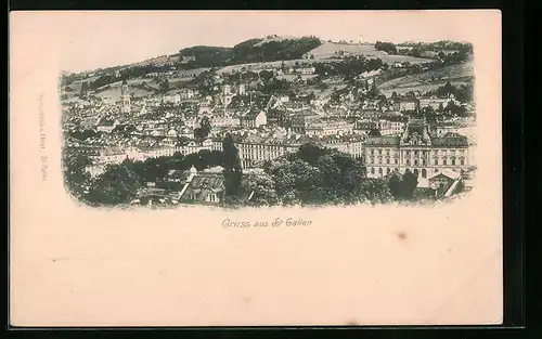 AK St. Gallen, Teilansicht um 1900