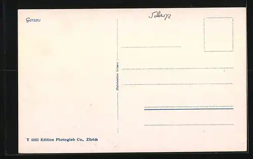 AK Gersau, Uferpartie bei Baumblüte