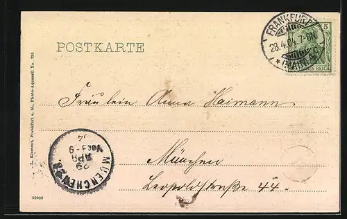 AK Frankfurt a. M., Rossmarkt mit Strassenbahn