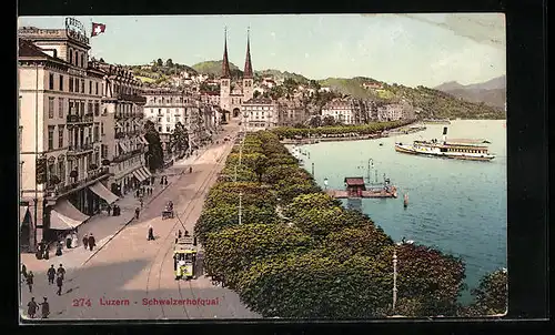 AK Luzern, Schweizerhofqual, Strassenbahn