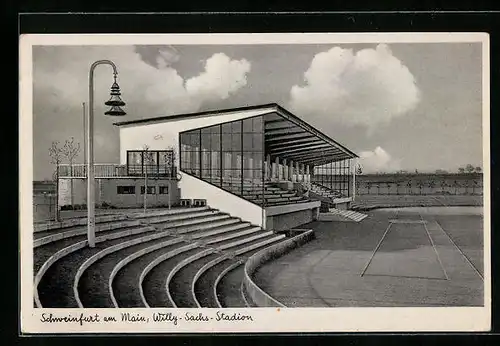 AK Schweinfurt am Main, Willy-Sachs-Stadion mit Tribüne